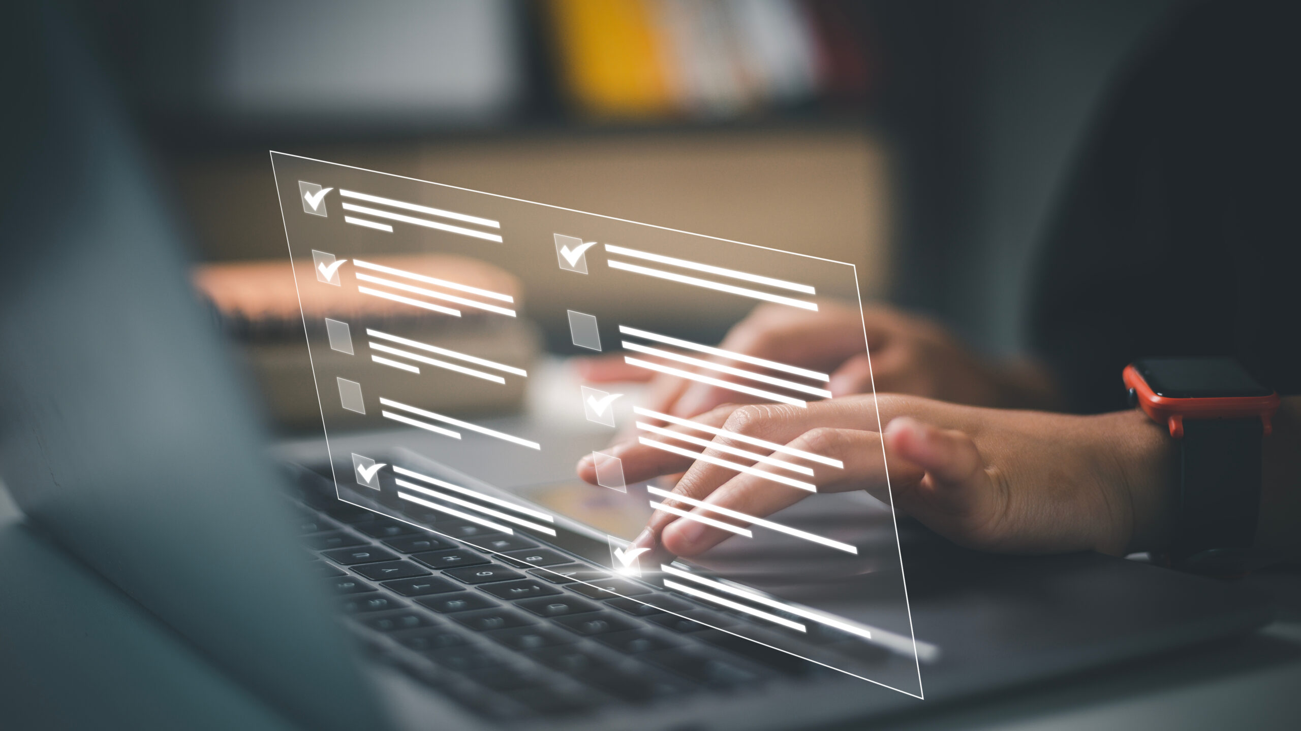 digital marketer filling out an online form