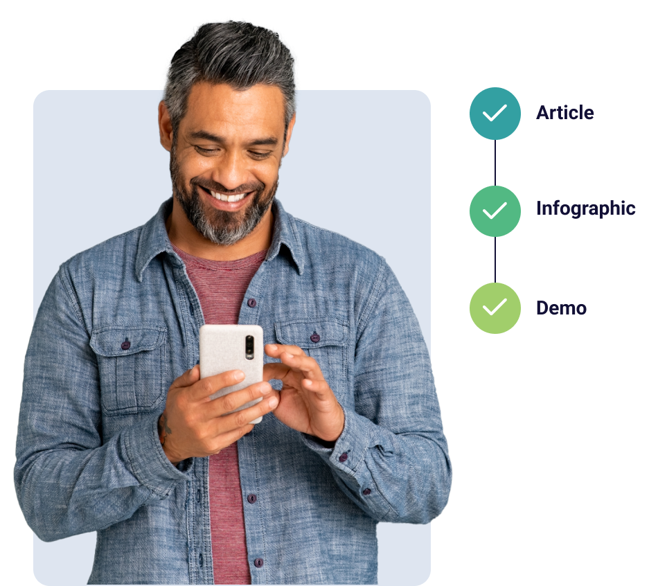 Content-Marketing_3 Content marketer looking at a mobile phone