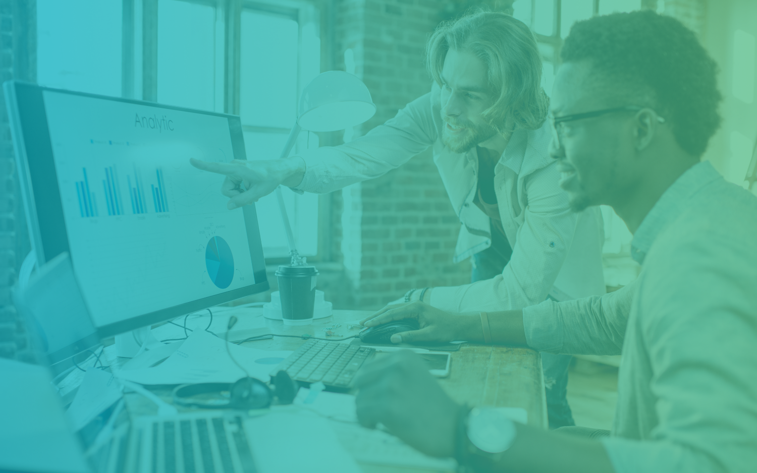 Digital marketers reviewing analytics from a content audit.